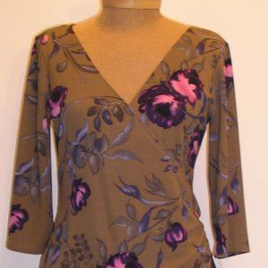 ABS A.B.S By Allen Schwartz Floral Faux Wrap Dress